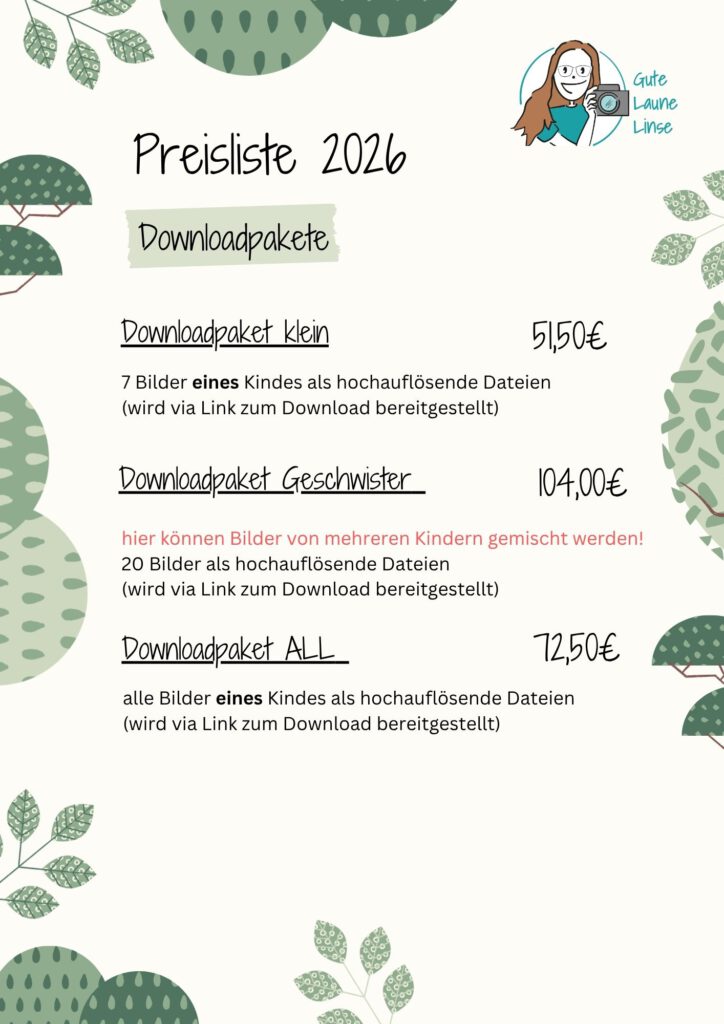 Preisliste Downloadpakete Gute Laune Linse 2026